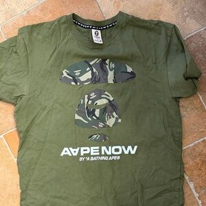 AAPE NOW Olive Green Camouflage Logo Tee fits large